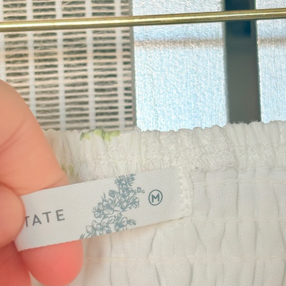 Altar'd State Strapless Dress in White with Pink Floral - Picture 5 of 6